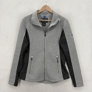 Kuhl Flight Jacket Womens Medium Gray Full Zip Colorblock Hiking Outdoor Travel